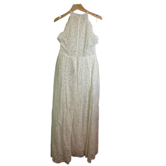 ASOS DESIGN Lace Halter Neck Maxi Wedding Dress Size 12 NEW - Picture 2 of 11